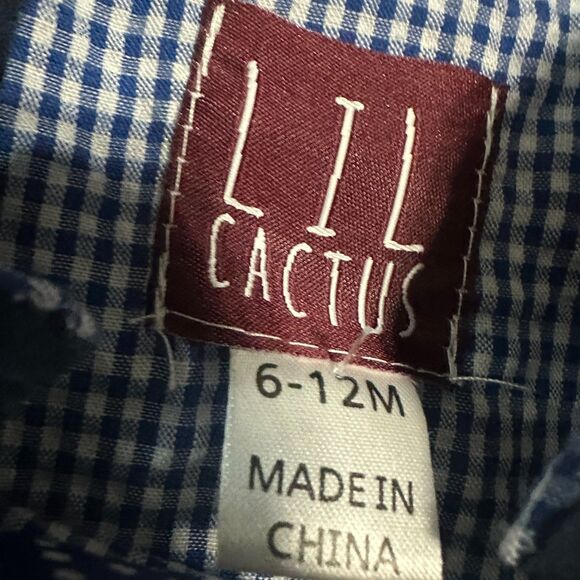 Lil Cactus Baby Girls 6-12 Months Nativity Dress Christmas Smock Holiday Blue - Picture 2 of 3